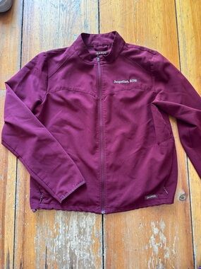 Jaanuu Burgundy Zip-Front Professional Scrub Jacket